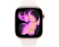 Apple Watch 11 - Wifi - 46mm - Rose Goudkleurig Aluminium Case with Light Blush Sport Band - S/M