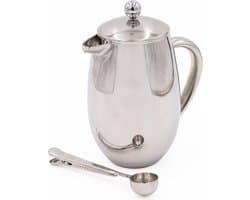 2-delige Cafetière Set met Roestvrijstalen 8-kops Franse Pers en Koffielepeltje met Clip