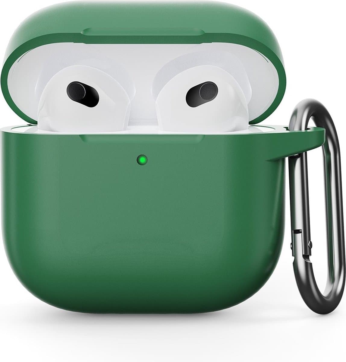 Coverup Hoesje - Geschikt voor AirPods 5 / 4 Hoesje - Coverup Siliconen AirPods Case met Sleutelhanger - Donkergroen — afbeelding 1