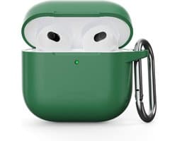 Coverup Hoesje - Geschikt voor AirPods 5 / 4 Hoesje - Coverup Siliconen AirPods Case met Sleutelhanger - Donkergroen
