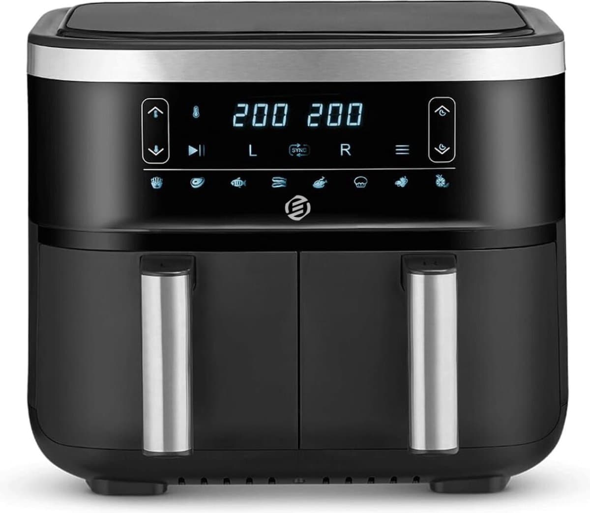 Equivera Dubbele Airfryer - Dubbele Mand - Dual Cook - Heteluchtfriteuse - Verschillende Programma's - Dual Zone - Mega — afbeelding 1