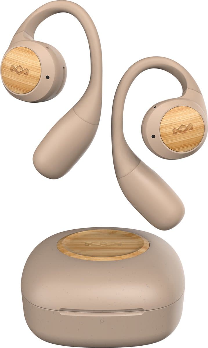 House of Marley Liberate Open Draadloze Oordopjes - Open Ear Bluetooth Sport Oortjes - 20 uur Batterijduur - Zweetbestendig en Waterbestendig - USB C - Gemaakt van Duurzame Materialen - Cream — afbeelding 1