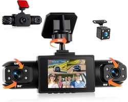 Dashcam met vier lenzen - Dashcam voor Auto - 360-graden Panoramische Dekking - Nachtzicht - Achteruitrijassistentie - 1080P Full HD - Zonder Geheugenkaart