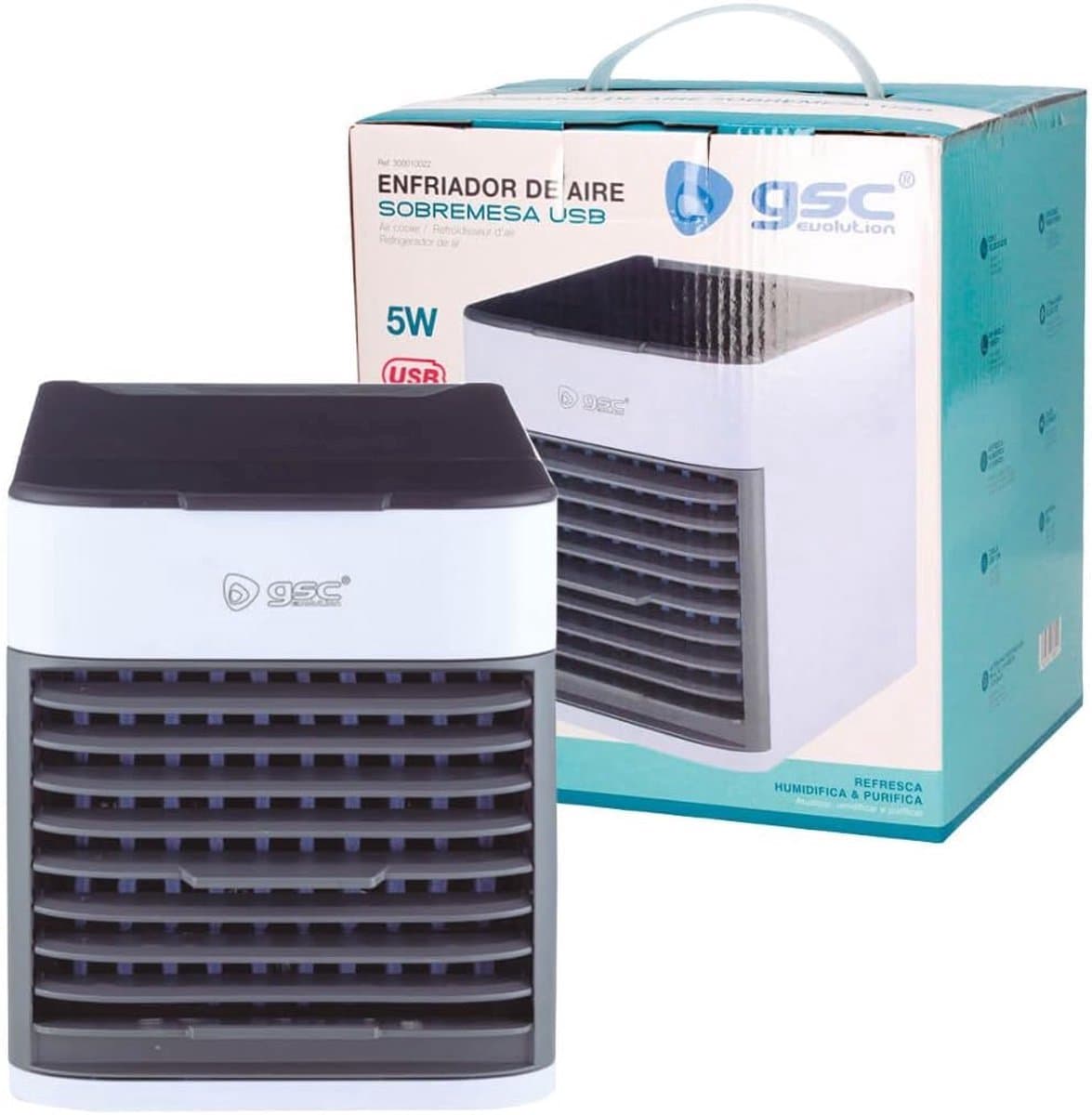 Solvix aircooler met koelelementen - Tafelkoudapparaat - Compact - Voeding via USB - Energiezuinig - Voor Persoonlijk Gebruik — afbeelding 1