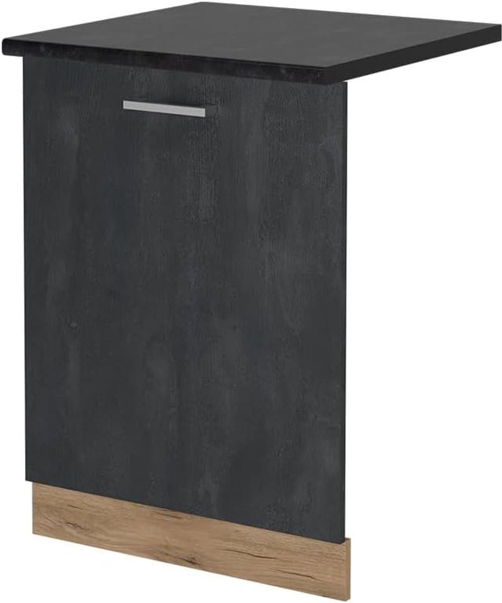 Vaatwasserfrontpaneel - Vaatwasfront Keukenpaneel - Keuken Integratie - R-Line Serie - 60 cm breed - Zwart beton — afbeelding 1