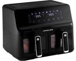 Airfryer met Dubbele Mand - Heteluchtfriteuse Dubbel - Gezond Koken - 8 Programma's - 8 Liter - Zwart