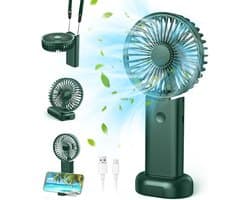 Mini draagbare ventilator, handventilator, kleine reisventilator, oplaadbare handventilator met 3 snelheden, persoonlijke ventilator voor buitengebruik, op reis, op kantoor en tijdens het kamperen.