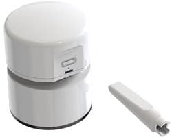 Mini tafelstofzuiger USB oplaadbaar, 360° draaibaar, 120 minuten gebruiksduur met automatische uitschakeling, compacte bureaustofzuiger voor school kantoor thuis, Wit