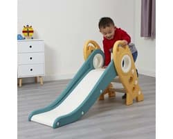 House Toys Kids Raketglijbaan - Eerste glijbaan, speelset voor binnen of buiten, tuinglijbaan groen en goud, H645 x B330 x D1250mm, LHT191GG