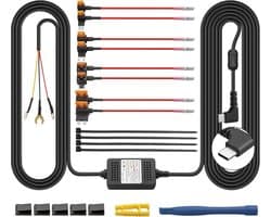 Dash Cam Hardwire Kit, Type C - USB Dash Cam 3 Draden Hardwire Kit USB-C Dash Cam Hardwire Kit met ACC zekeringen 12V/24V tot 5V laagspanningsbescherming