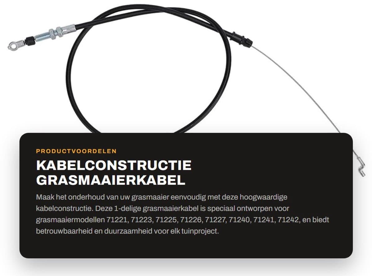 Dailygoods- Kabelconstructie 99-6837 - Duurzame Grasmaaierkabel - Geschikt voor Modellen 71221/71223/71225 - Slijtvaste Materialen - Hoge Prestaties - Nauwkeurige Compatibiliteit — afbeelding 1