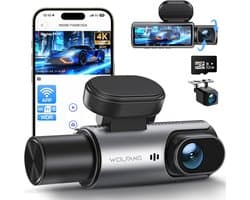 3-kanaals Dashcam - 4K Resolutie - Super Nachtzicht - Ingebouwde Wifi - Voor Auto's