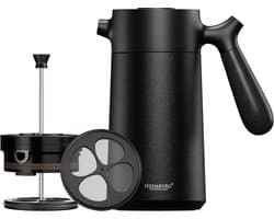 Thijox - HEEMBURG French Coffee Press 1L - Roestvrijstalen Thermoskan met Extra Filter - Dubbelwandige Geïsoleerde Koffiepers voor Koffie en Thee - El