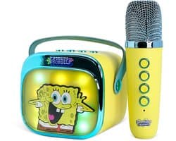 Sponge Bob - karaoke set voor kinderen - draadloze microfoon en speaker - met lichteffecten en stemeffecten