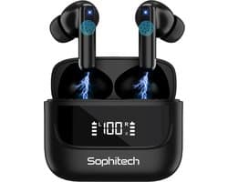 SophiBuds Pro - Draadloze Oortjes Bluetooth - Oordopjes Draadloos met ANC & ENC Noise Cancelling - Bluetooth Oordopjes Universeel - Geschikt als Earpods - BT 5.4 - Zwart