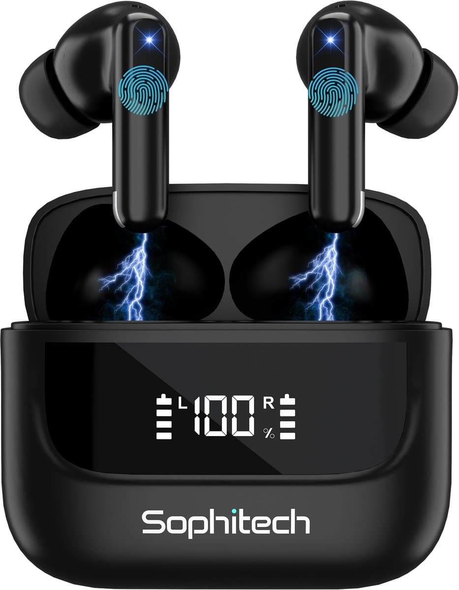 SophiBuds Pro - Draadloze Oortjes Bluetooth - Oordopjes Draadloos met ANC & ENC Noise Cancelling - Bluetooth Oordopjes Universeel - Geschikt als Earpods - BT 5.4 - Zwart — afbeelding 1