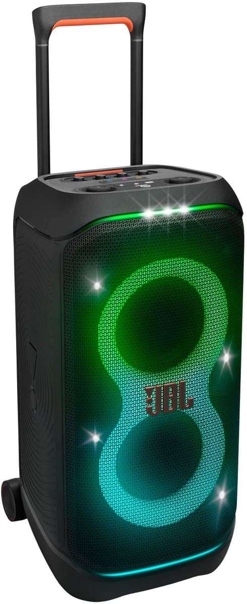 JBL Partybox Stage 320 - Draadloze Bluetooth Party Speaker - Op Wielen - Uitschuifbare Hangreep - LED verlichting - 18 uur - Spatwaterdicht - Zwart — afbeelding 1
