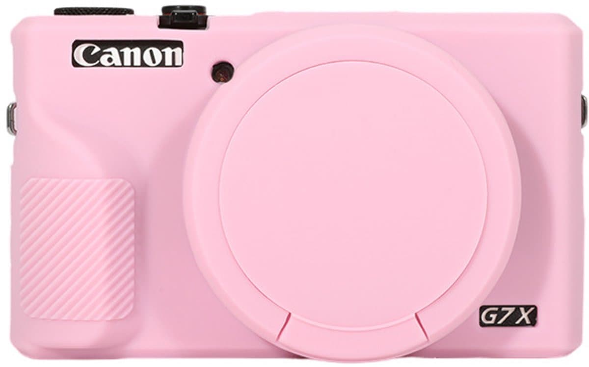 Siliconen camerahoes - Beschermhoes - Camerabeschermingshoes - Compatibel met Canon G7X Mark III camera - Roze — afbeelding 1