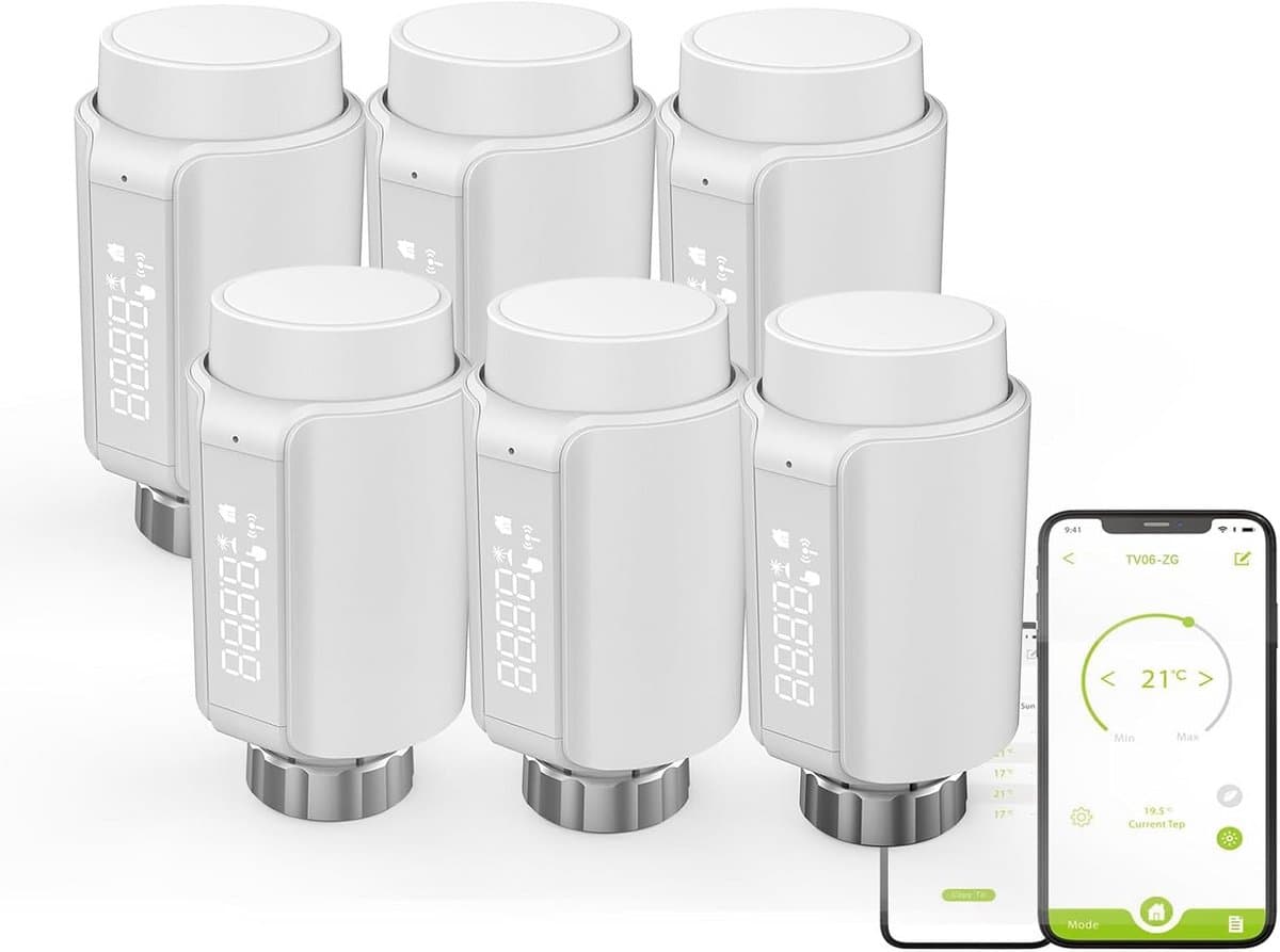 Slimme Zigbee Radiatorknop Programmeerbare Thermostaat met Stembediening — afbeelding 1