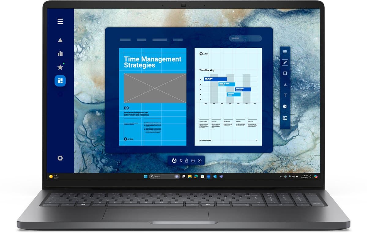 DELL Pro 16 PC16250 Intel Core 5 120U Laptop 40,6 cm (16") Full HD+ 8 GB DDR5-SDRAM 512 GB SSD Wi-Fi 6E (802.11ax) Windows 11 Pro Tsjechisch, Slovaaks Zwart — afbeelding 1