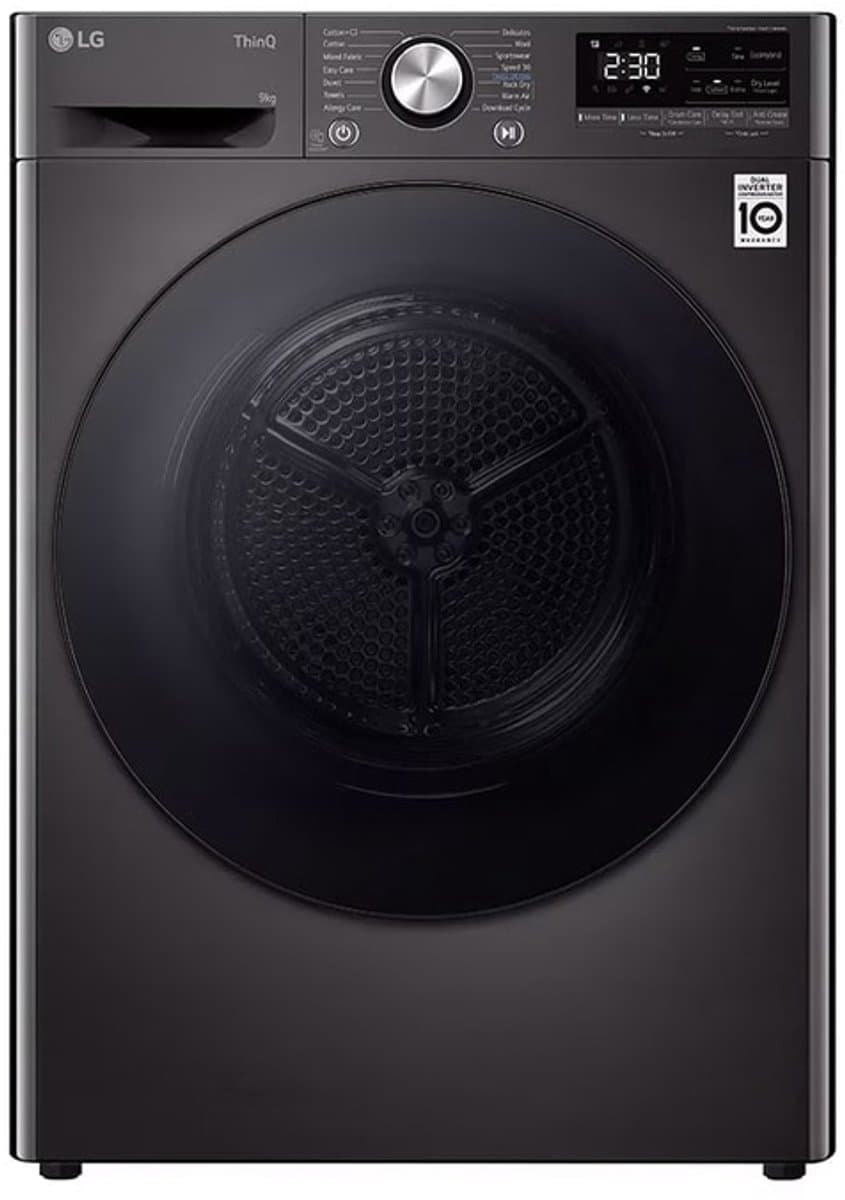 LG RH90V9ZVEN - Warmtepompdroger - 9 kg - 62 dB - Energielabel C — afbeelding 1