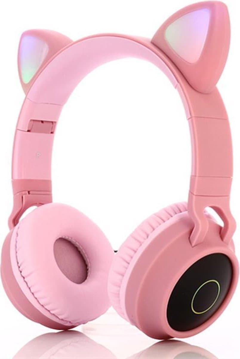 TDR- Draadloze Bluetooth koptelefoon - Over-Ear Koptelefoon voor Kinderen - Met Led Kat Oortjes - Bekend van TikTok - Roze — afbeelding 1