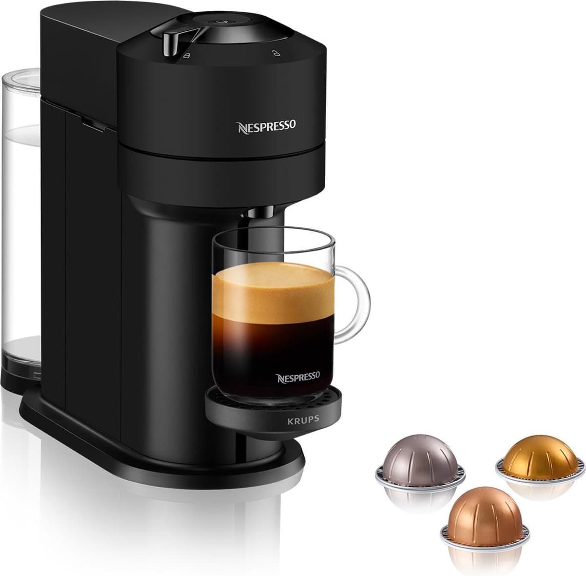 Krups Nespresso Vertuo Next XN910N - koffiecupmachine - mat zwart — afbeelding 1