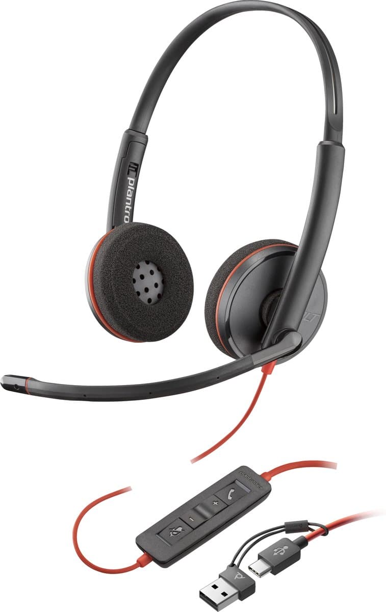 HP Poly Blackwire C3220 Over Ear headset Computer Kabel Stereo Zwart Headset, Volumeregeling, Microfoon uitschakelbaar — afbeelding 1