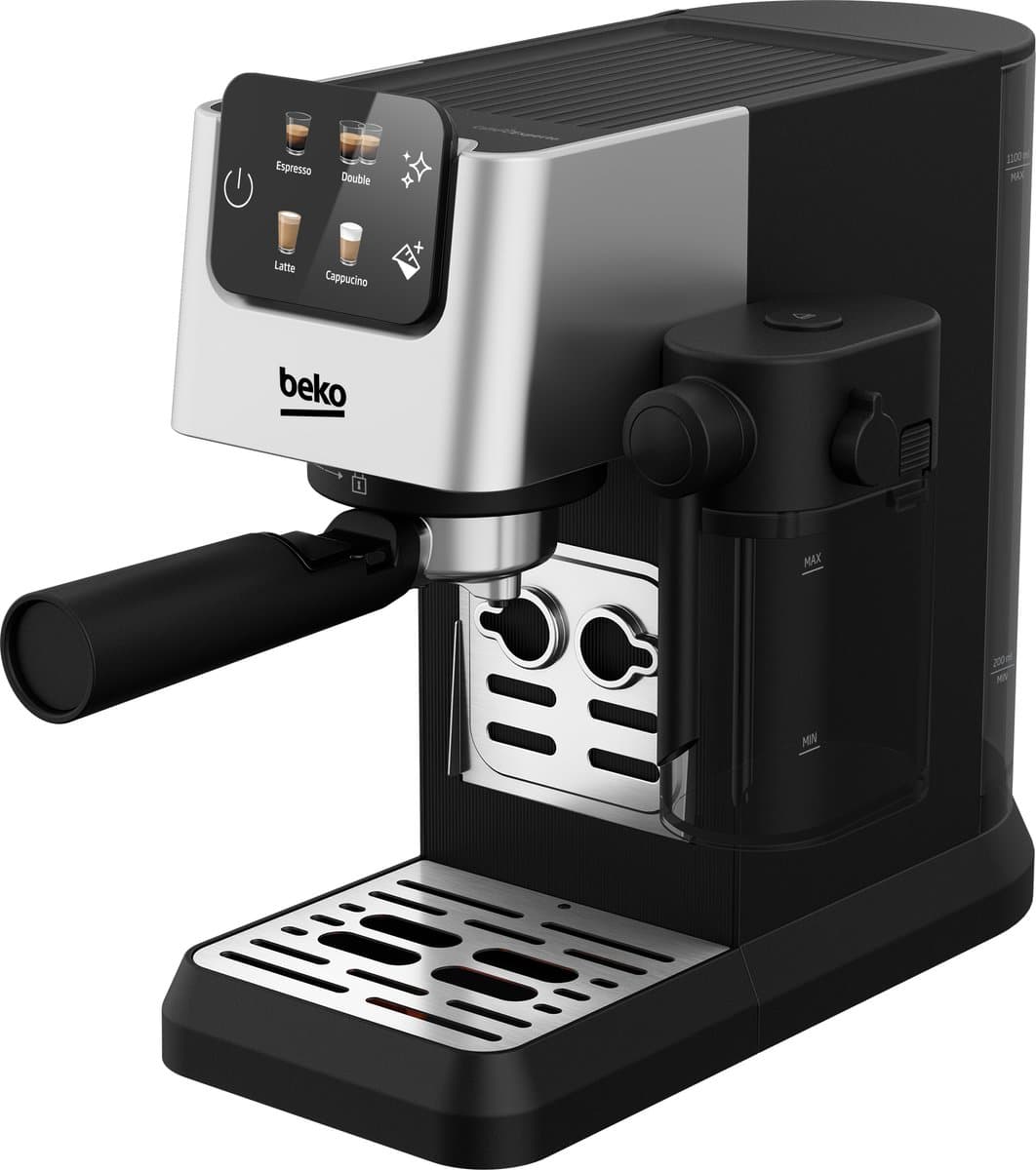 Koffiemachine capsules Beko CEP5304X zilver 15 bar 1,1 L roestvrij staal LCD melkopschuimer hoge druk — afbeelding 1