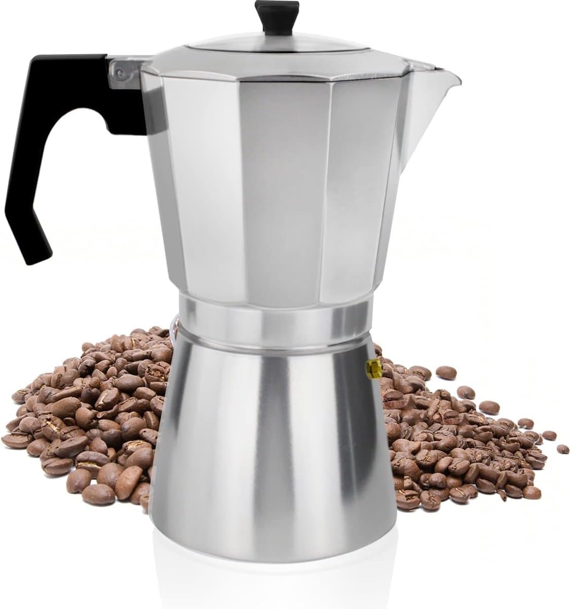 Espressomachine, 14 kopjes van aluminium, espressokan, espresso, mokkakan, Italiaanse koffiekoker met transparant deksel, niet voor inductie, 700 ml — afbeelding 1