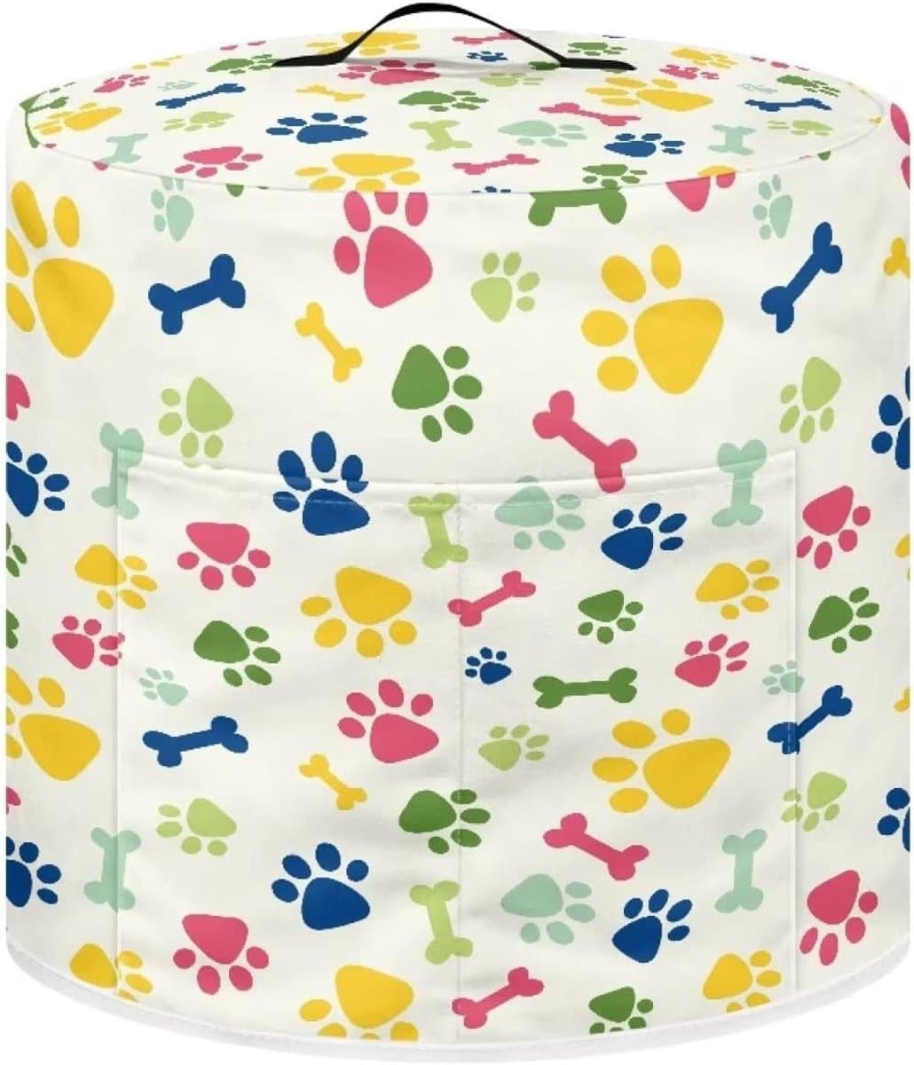 Keukenapparaat Cover - Apparaat Beschermhoes - Keuken Decoratie - Vlekbestendig Materiaal - 35 x 35 cm - Regenboog Hondenpoot — afbeelding 1