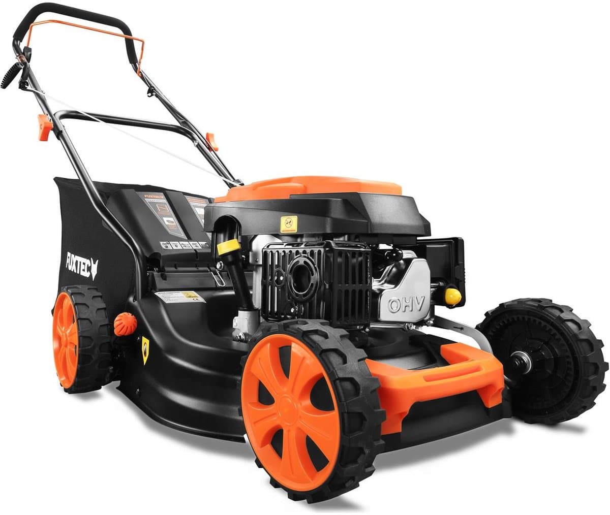 FUXTEC 3in1 Benzine Grasmaaier FX-RM4646ECO - 3,5pk / 2,6kW - 46cm Maaibreedte - 7-traps Maaihoogteverstelling - 4-Takt - Incl. 50L Grasvanger - Mulchfunctie & Reinigingsaansluiting — afbeelding 1