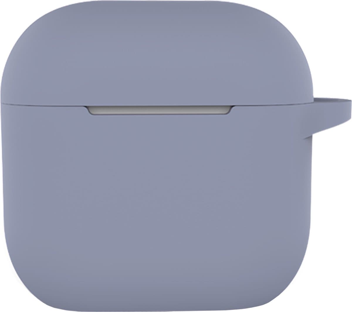 Hoesje - Geschikt voor Apple AirPods 4 - met Clip - Siliconen Hoes - Silicone Case Cover - Lila — afbeelding 1