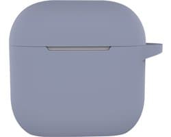 Hoesje - Geschikt voor Apple AirPods 4 / 5 - met Clip - Siliconen Hoes - Silicone Case Cover - Lila