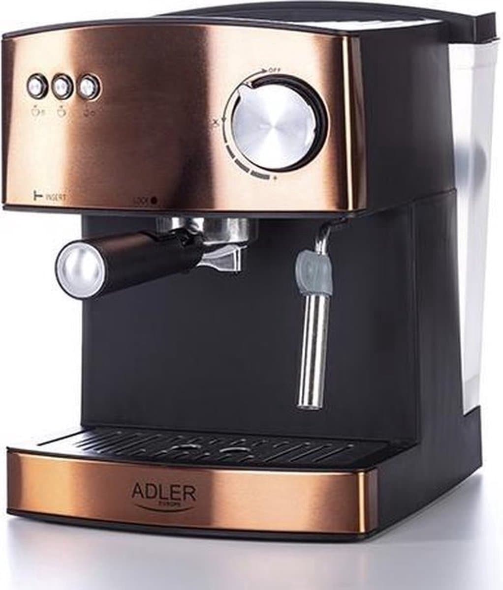 Adler - Espressomachine - Koffiemachine - 15 bar, 850W, melkopschuimer, AD4404cr — afbeelding 1
