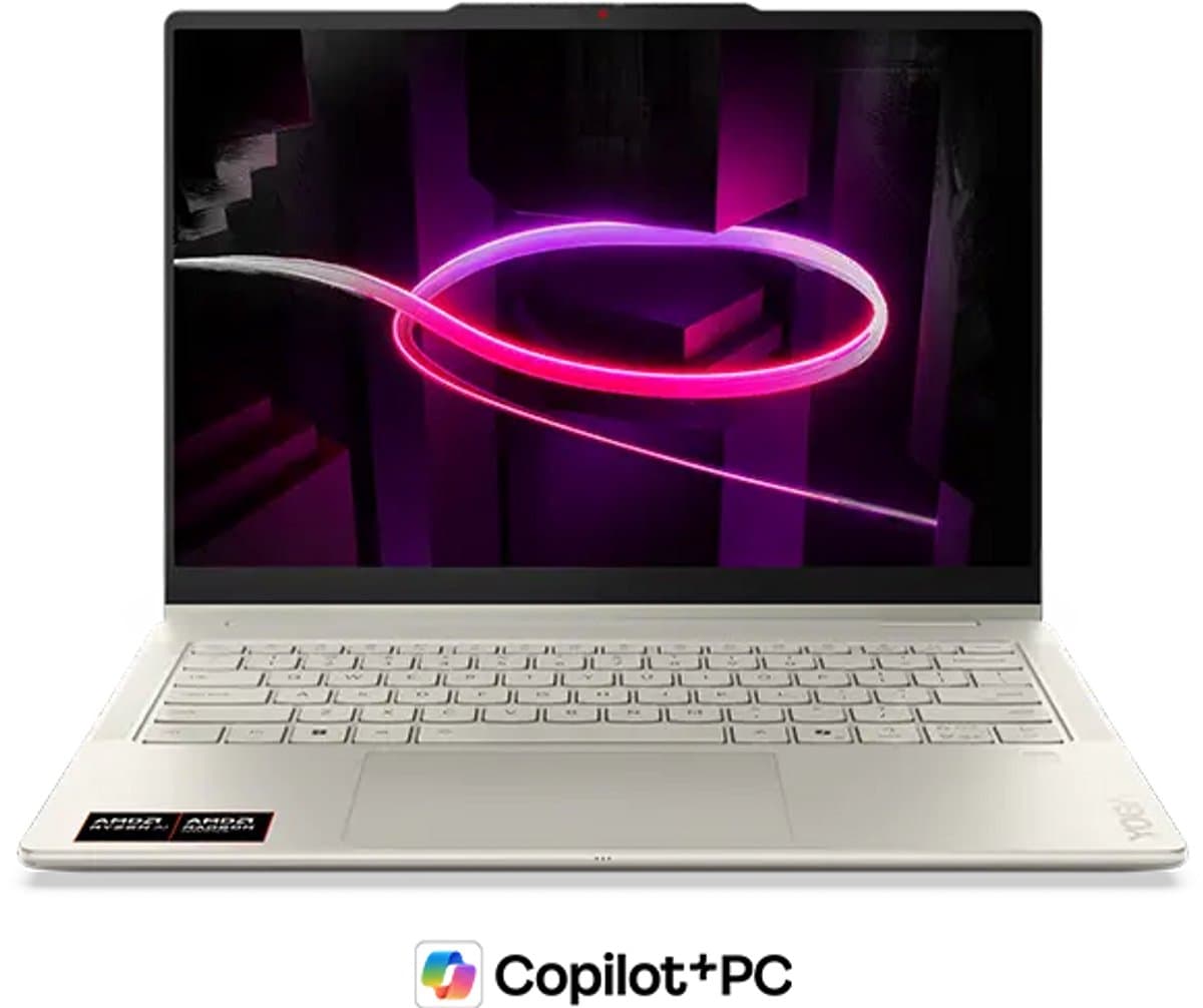 Lenovo Yoga 7 2-in-1 14AGP11 Copilot+ PC AMD Ryzen AI 7 445 Hybride (2-in-1) 35,6 cm (14") Touchscreen 2.8K 32 GB LPDDR5x-SDRAM 1 TB SSD Wi-Fi 7 (802.11be) Windows 11 Home Engels Schelp (kleur) — afbeelding 1