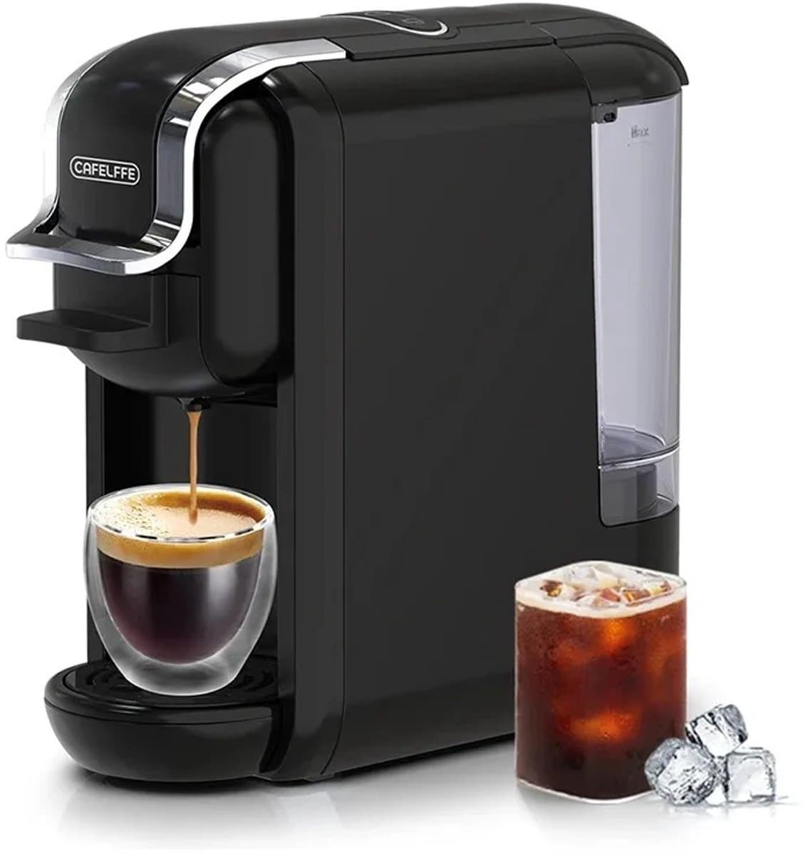 DailyDamaar koffiezetapparaat - Koffiemachine - Espressomachine - Koffie capsules - 4 in 1 - Cappuccino - 11x24,5x24,5 cm - Zwart — afbeelding 1