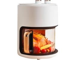 Heteluchtfriteuse - Airfryer Visueel Glas - Gezond Frituren - Grote Capaciteit - 5 Liter - Wit