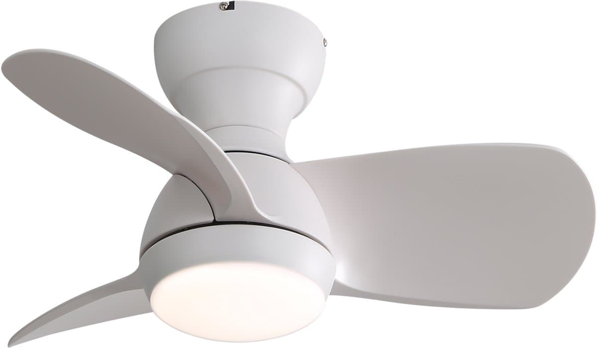 Plafondventilator Met Lamp - 3 ABS Bladen - Ø 23 inch - Dimbare lamp met 3 lichtstanden - Met Afstandsbediening - LED's Light - Wit — afbeelding 1