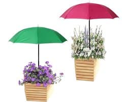 2 stuks verstelbare plantenparasols, waterdichte tuinparasols met metalen stokken en H-vormige palen. Bescherming tegen de zon voor potplanten, bloemen en groenten.