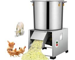 Elektrische Groentehakselaar - Voerprocessor Keukenmachine - Voer Bereiden - 1800W Motor 3500 Tpm - 120 Kg Per Uur - Zilver