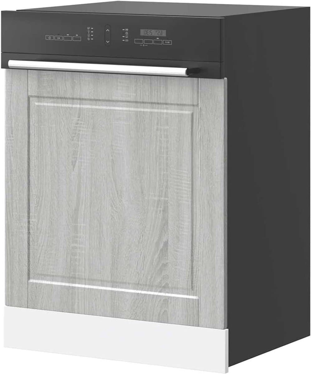 Vaatwasserpaneel - Keukenpaneel Vaatwasser - Keuken Inbouwen - Vochtbestendig Hout - 60 x 67 cm - Grijs Sonoma — afbeelding 1