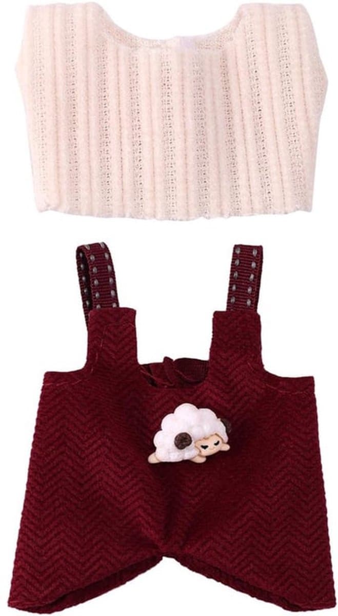 Poppenkledingset, grappige stijlvolle schapen overall-outfitset, leuke praktische accessoires voor poppendisplay — afbeelding 1
