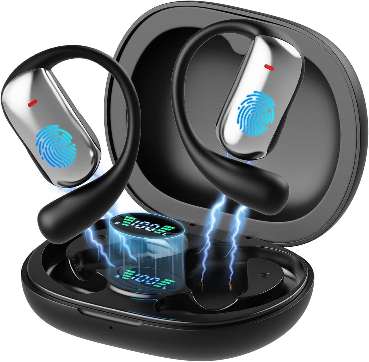 AI Vertaal Oordopjes Real-Time – 148 Talen Ondersteuning met App – Bluetooth Draadloze Open-Oor Oordopjes – 90 uur Standby, 400mAh – Voor Muziek, Bellen, Vertalen, Reizen, Zakelijk & Leren — afbeelding 1