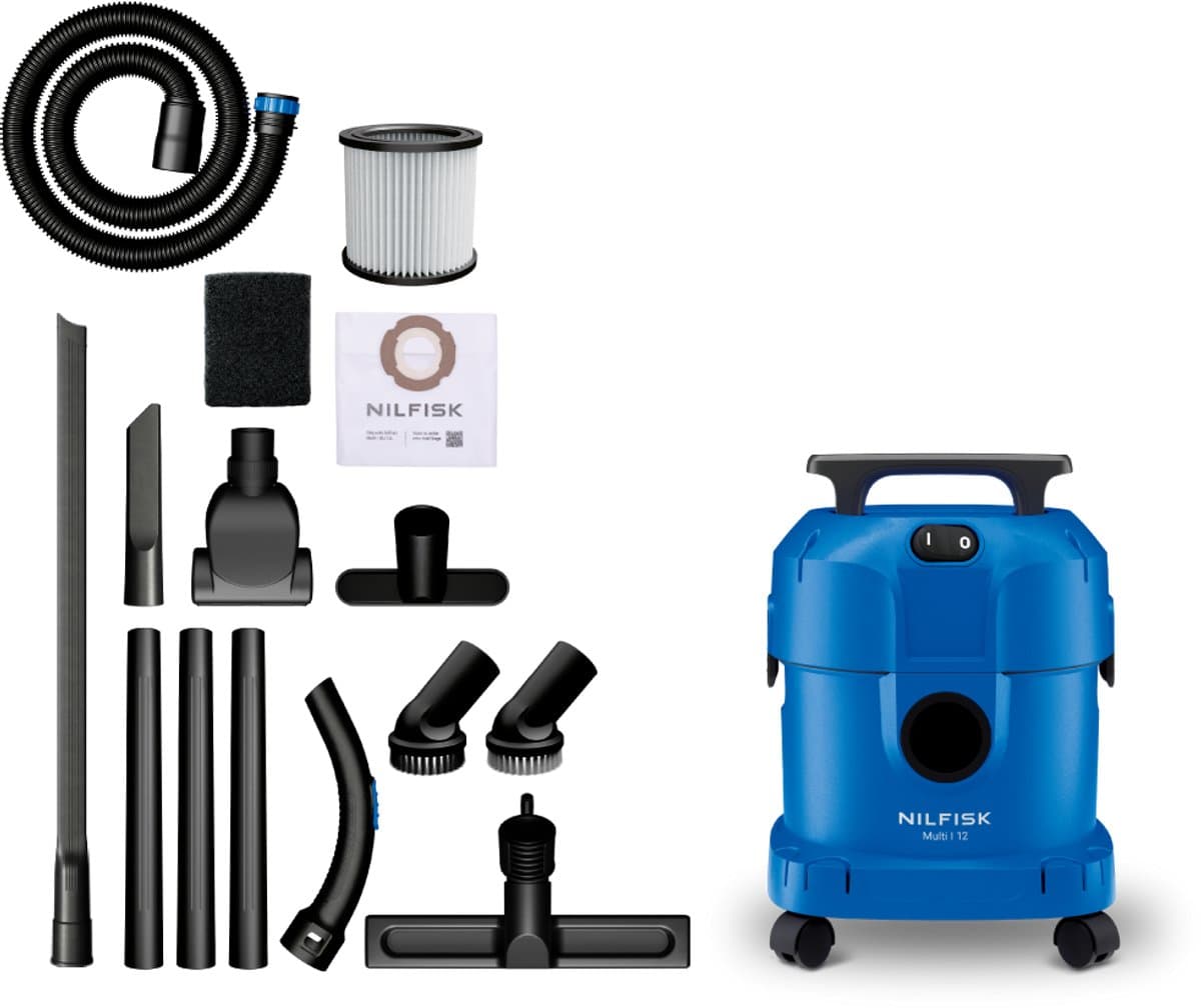 Nilfisk Multi I 12 Car Cleaning Nat- & Droogzuiger 1100W - 12L Auto Stofzuiger met Blaasfunctie - Inclusief Auto Accessoireset — afbeelding 1