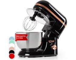Klarstein keukenmachine, Knetmaschine met 5L kom, 1800W Profi keukenmachine met Knethaken en Schneebesen, Universal keukenmachine met 6 standen, Teigmaschine zum roeren, Kneten en Aufschlagen - Keukenmachine,2L 1800W - voor Keuken - Garde