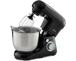Klarstein Keukenmachine Bella Pico 2G Mixer - 1300 W - 6 Vermogensstanden En Pulsefunctie - Planetair Mengsysteem - RVS Kom Met 5 L Inhoud - 3-Delig Accessoires: Meng- En Kneedhaken Van Gegoten Aluminium, Roestvrijstalen Garde - Compact - Zilver