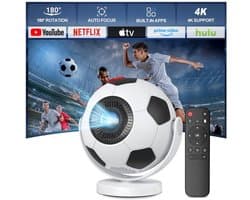 Mini Beamer LED - 1280 x 720 Resolutie - 170 ANSI Lumen - Wifi En Bluetooth - Draagbaar - Android 14 Smart Projector