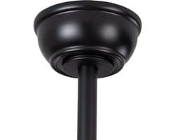Plafondventilator Met Verlichting 132 Cm – 6 Snelheden En Timer – Walnoot En Zwart – Hout – Voor Slaapkamer En Woonkamer – Afstandsbediening En Omkeerbare Stand