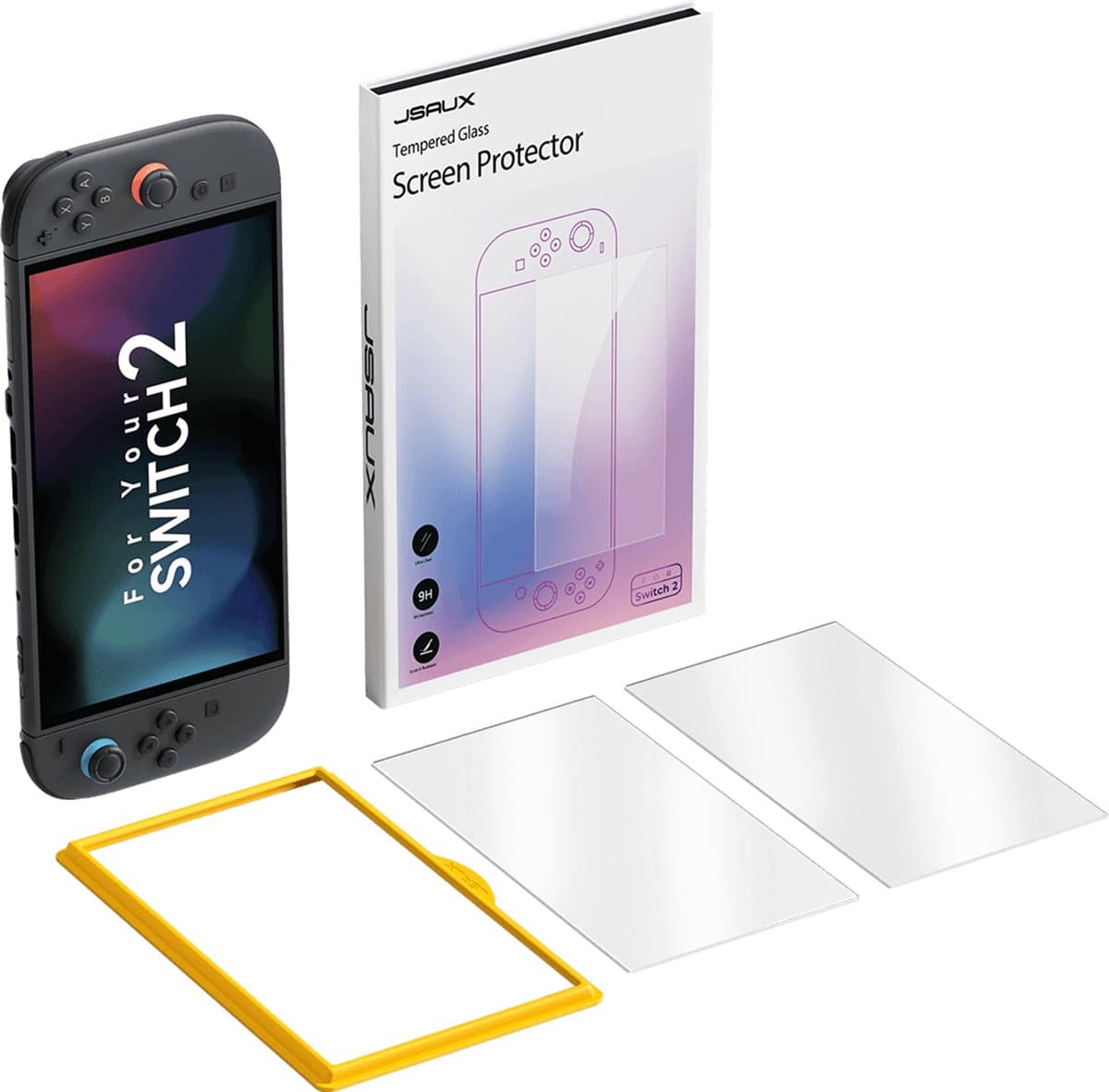 JSAUX Anti-Glare Screenprotector voor Nintendo Switch 2 - 9H Gehard Glas - 2 Stuks - Mat & Anti-Fingerprint - GP0124A — afbeelding 1